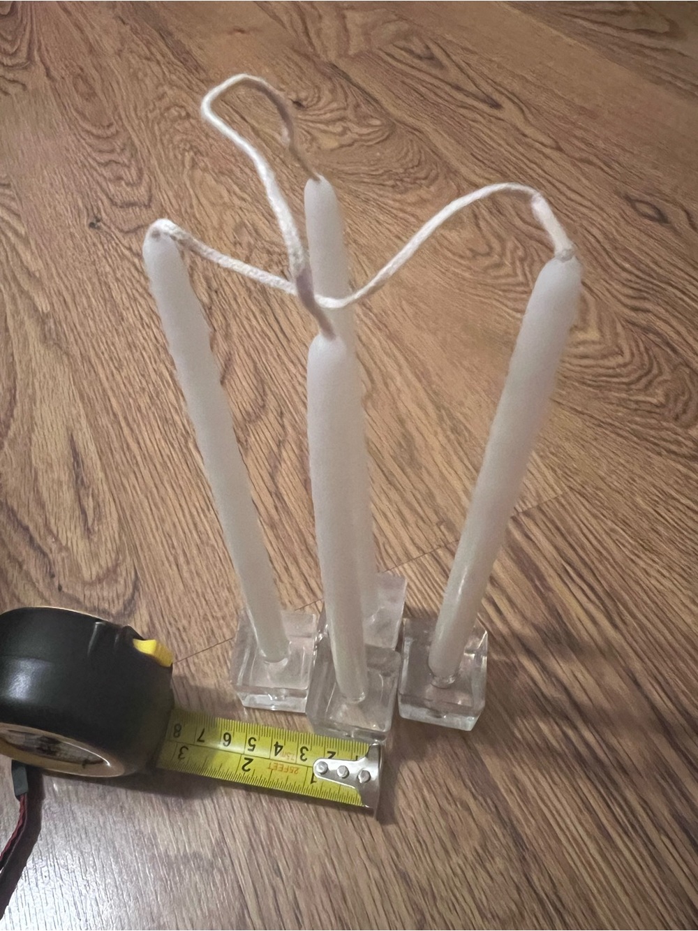 Clear Glass candle stick holder set of 4 new never used